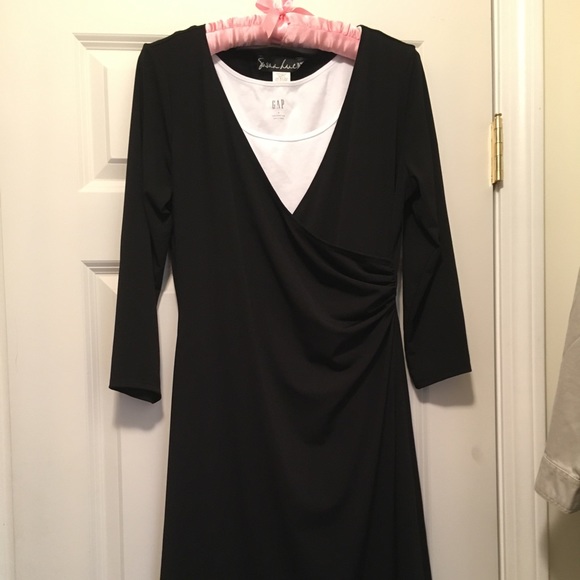 Susan Lucci Black Faux Wrap Dress - Picture 3 of 8